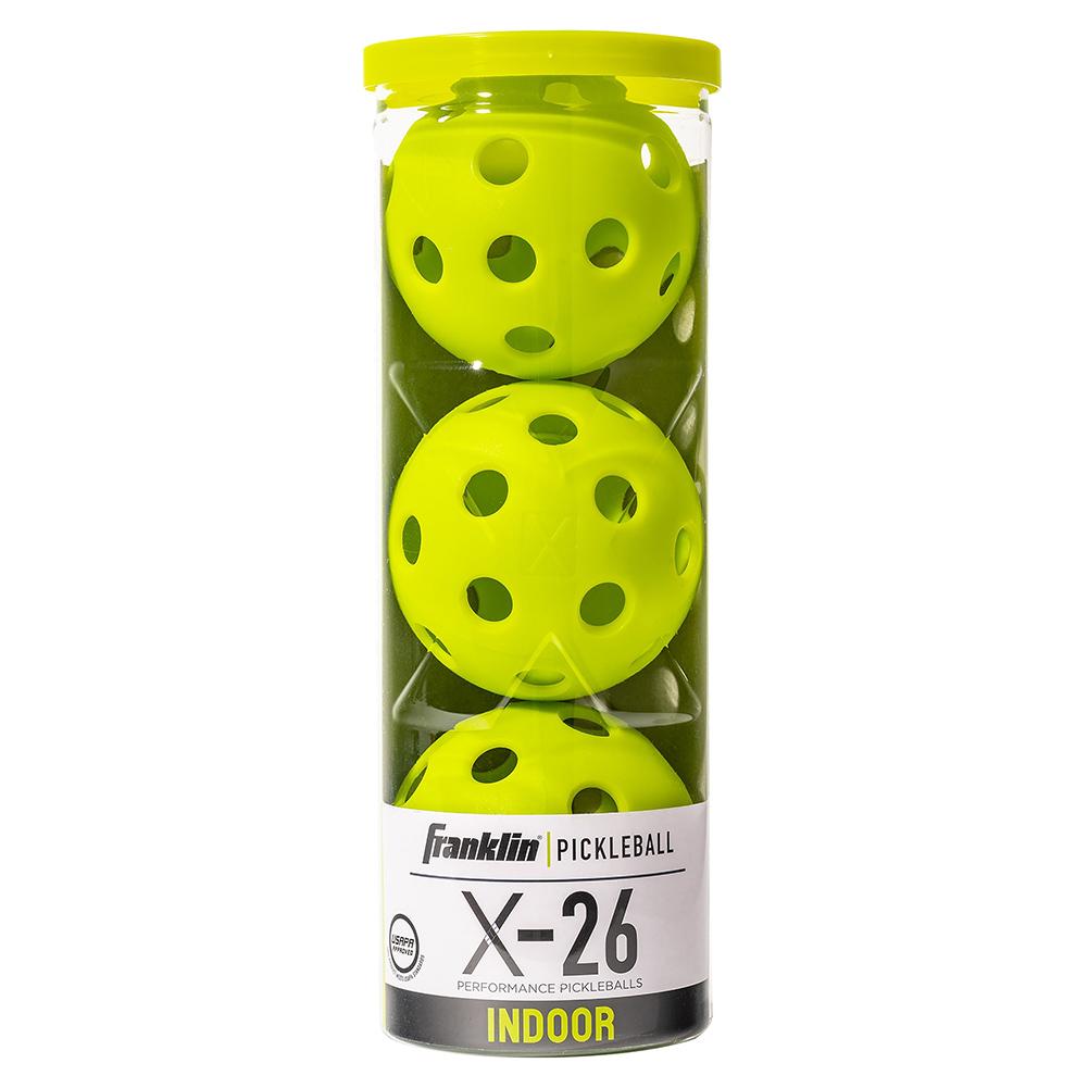 X-26 Indoor Pickleballs 3 Pack Lime Green