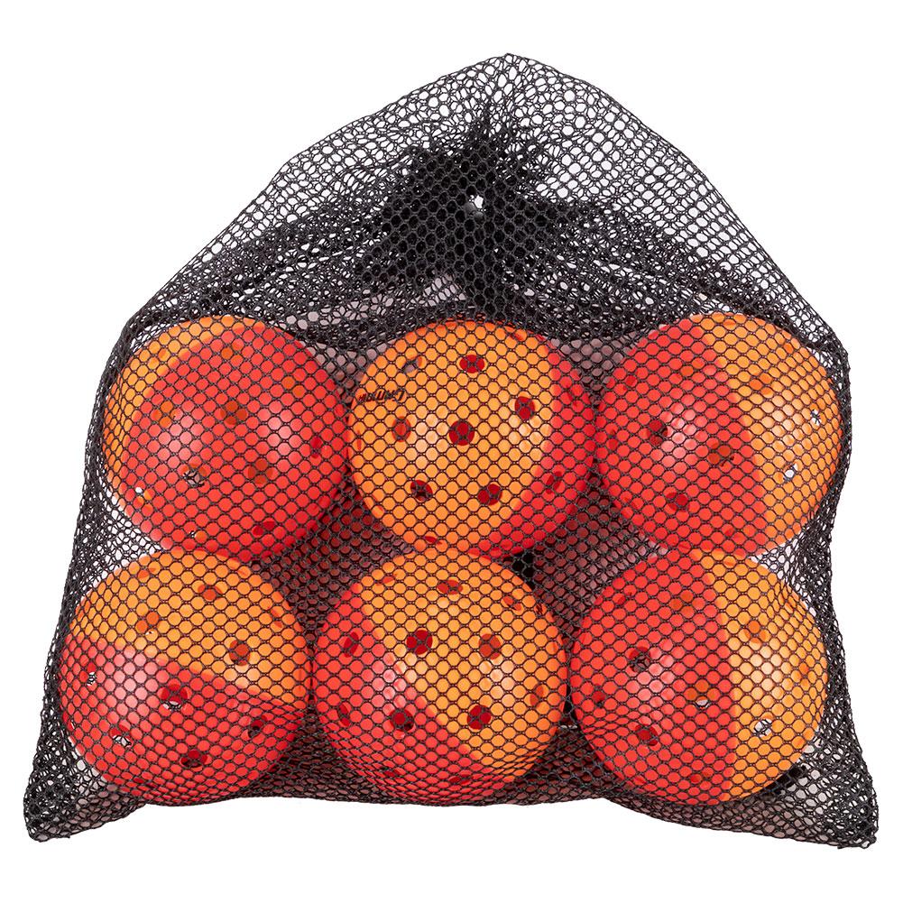 Outdoor Pickleball Training Balls Bag of 6 Red and Orange