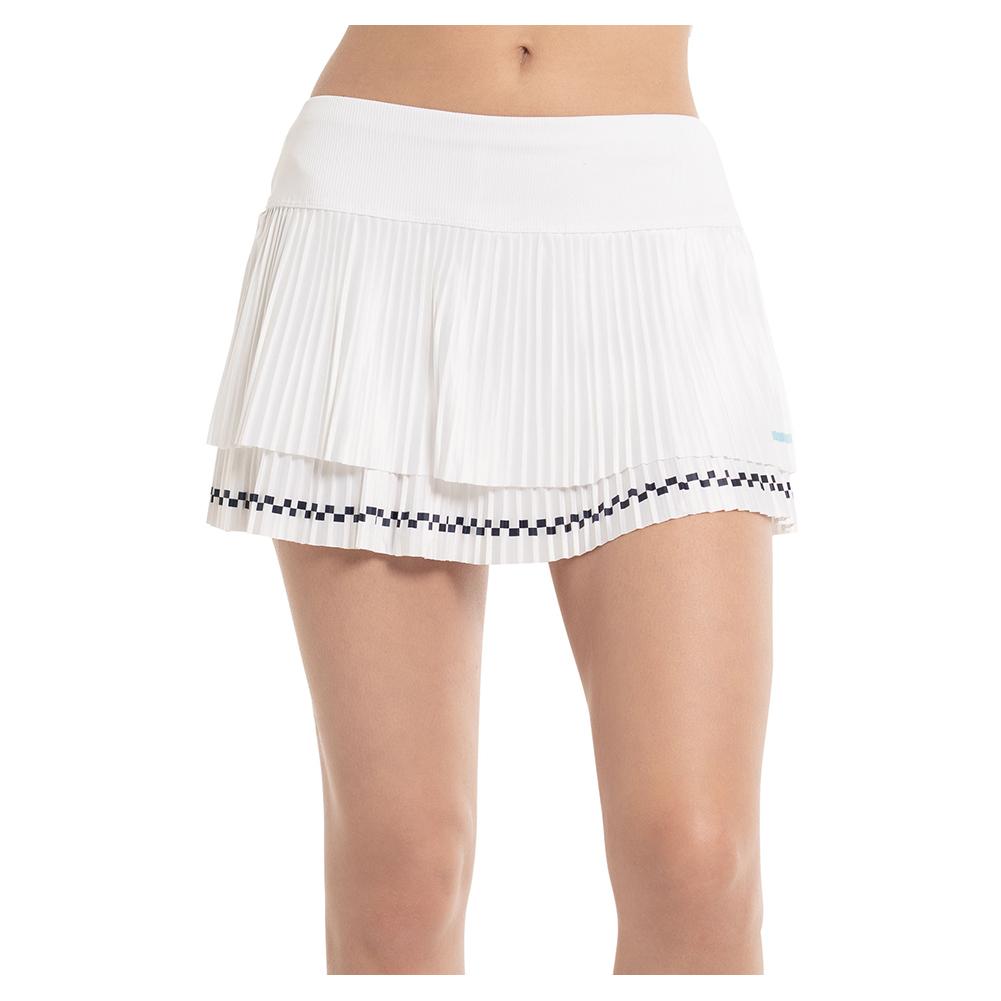 Women`s Finish Line Pleated Tennis Skort White