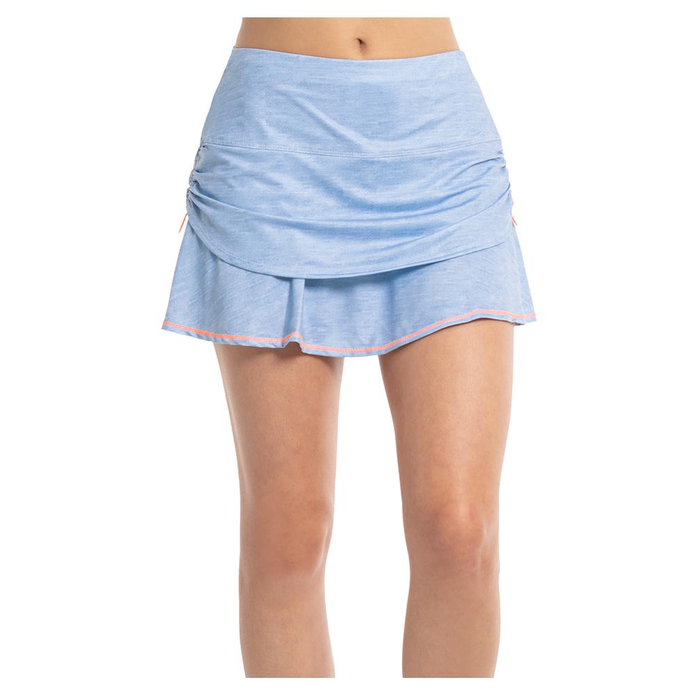 Women`s Chambray Ruched Tennis Skort Light Denim