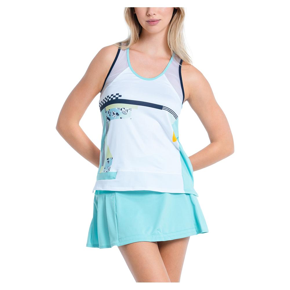 Women’s Geo Mod Tennis Tank Cool Blue