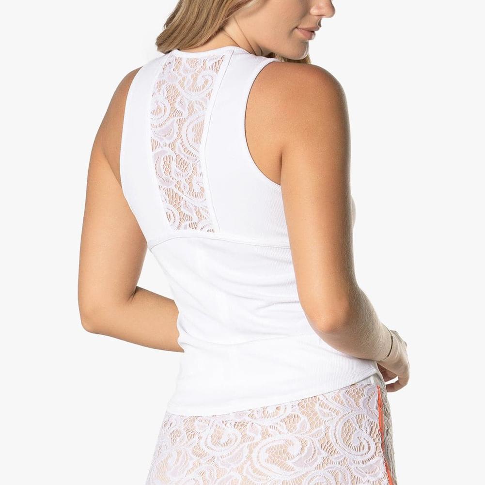 Women’s Fast Lane Rib Tennis Tank White