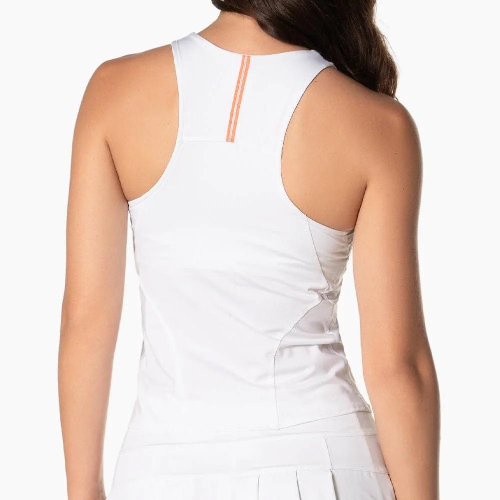 Women’s Lace Track Crop Tennis Tank White