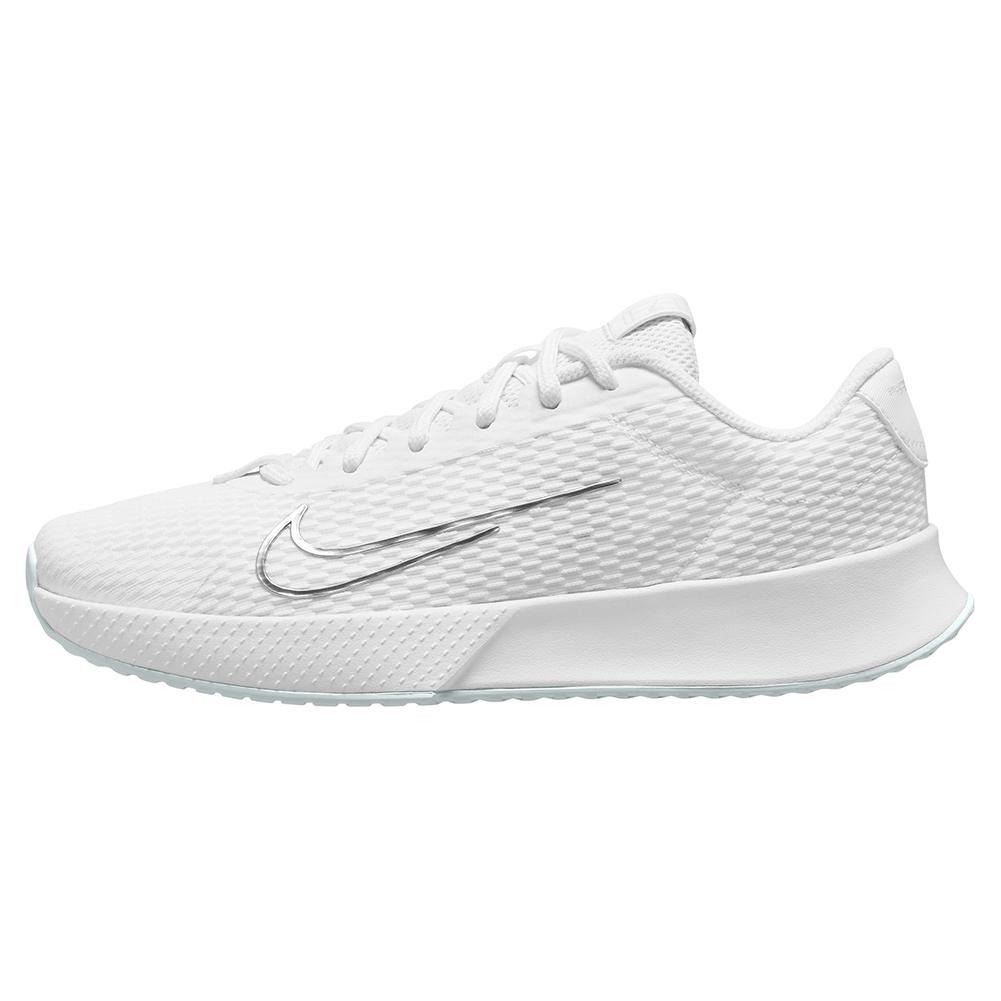 Women`s Vapor Lite 2 Tennis Shoes White and Metallic Silver