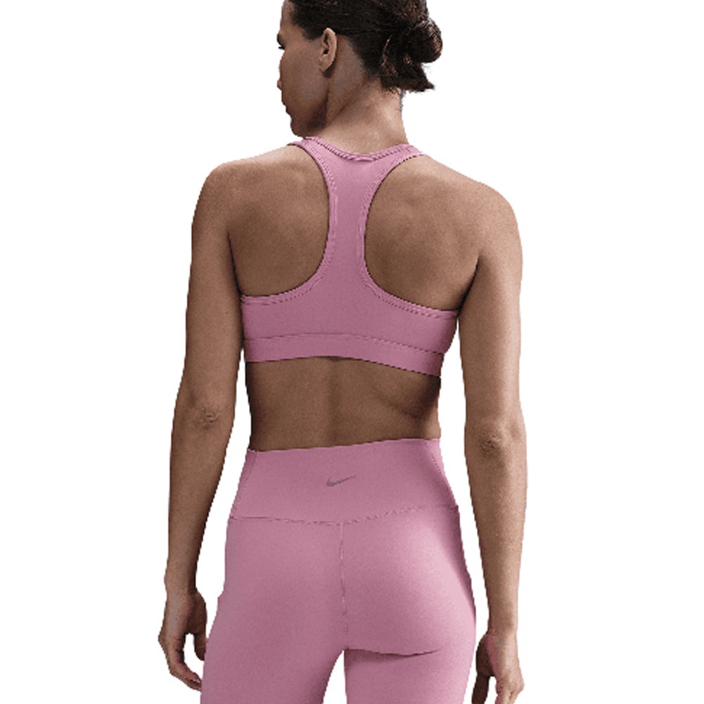 Women`s Swoosh Medium Support Padded Sports Bra Elemental Pink and White