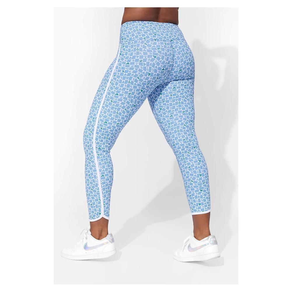 Women’s Retro Revival 7/8 Tennis Legging Sky Blue Print