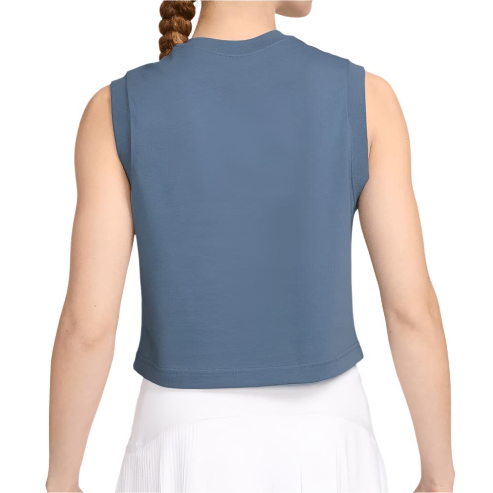 Women`s Court Heritage Cropped Tennis Tank Top Aegean Storm