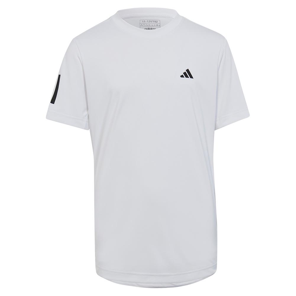 Boys’ Club 3-Stripe Tennis T-Shirt White