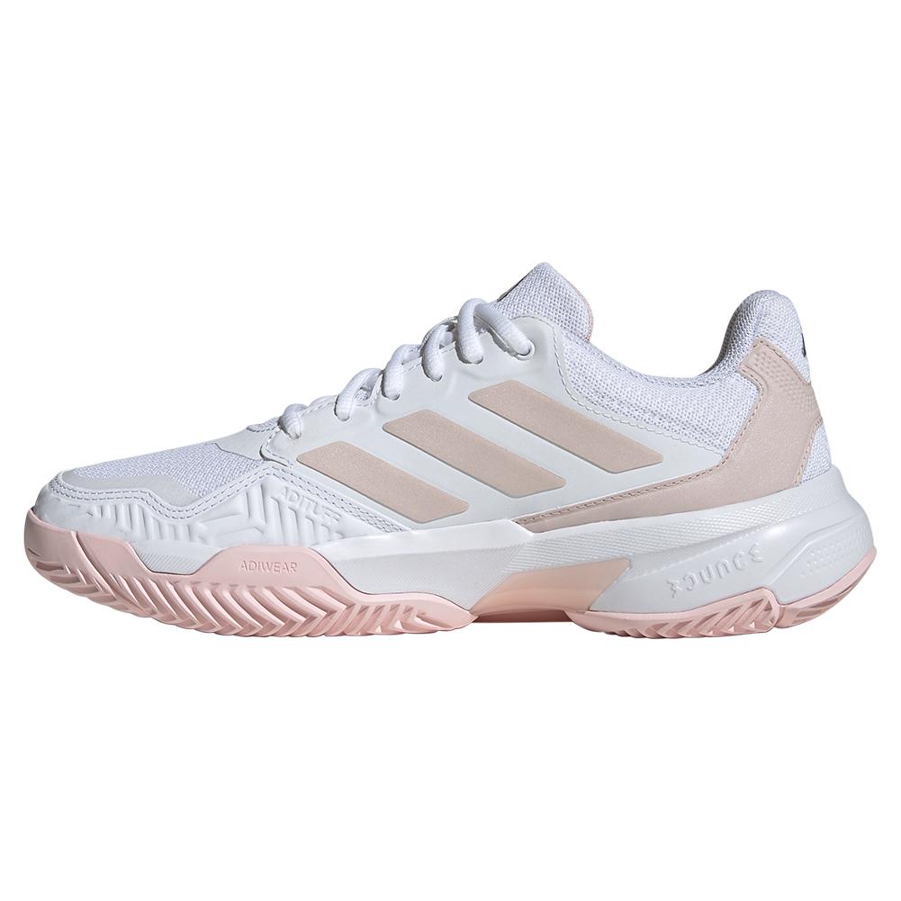 Womens CourtJam Control 3 Tennis Shoes White and Sany Pink Metallic