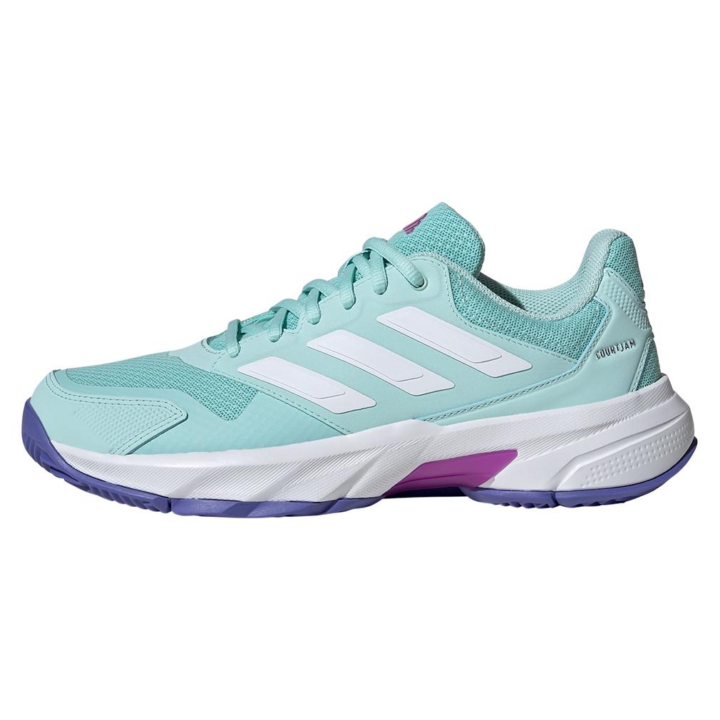 Womens CourtJam Control 3 Tennis Shoes Semi Flash Aqua and White