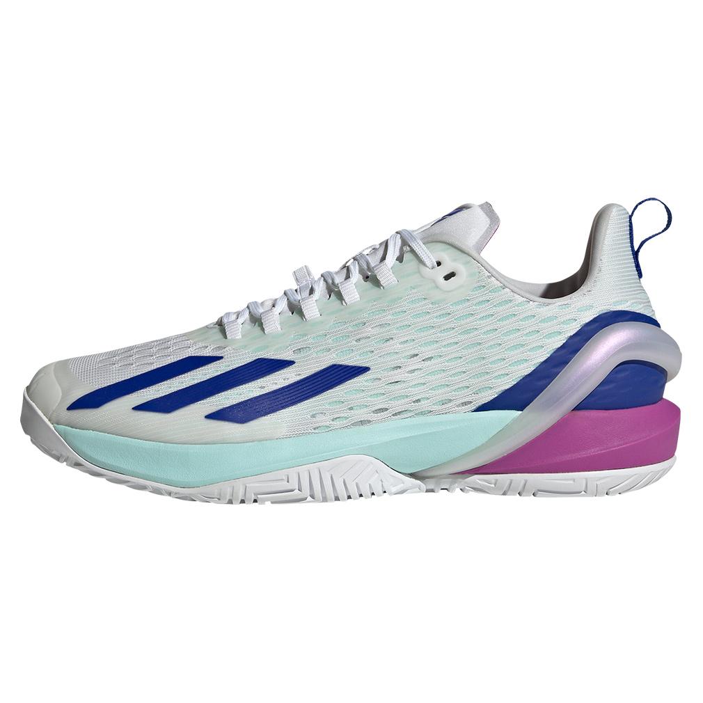 Men’s adizero Cybersonic Tennis Shoes White and Lucid Blue