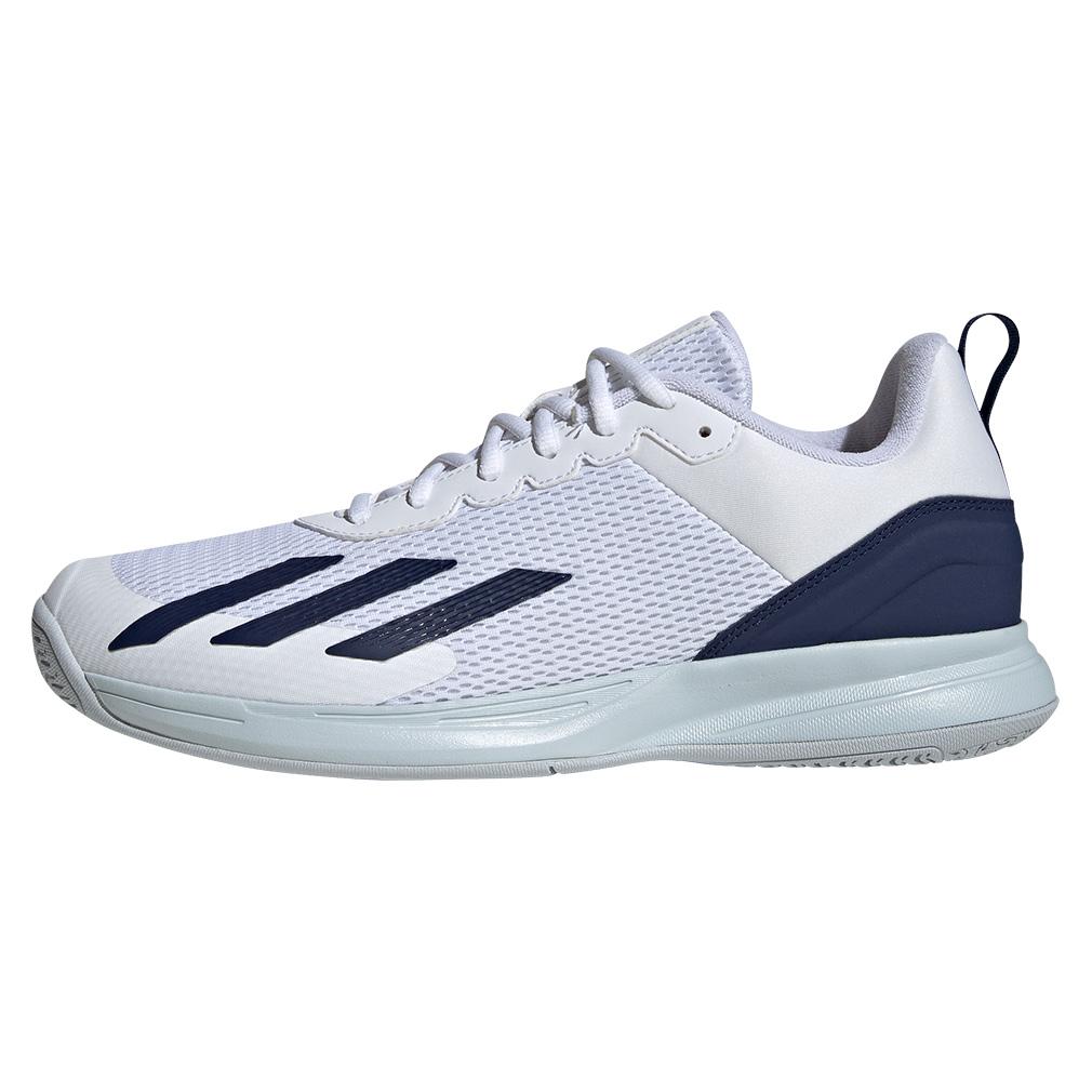 Mens Courtflash Speed Tennis Shoes Dark Blue and White