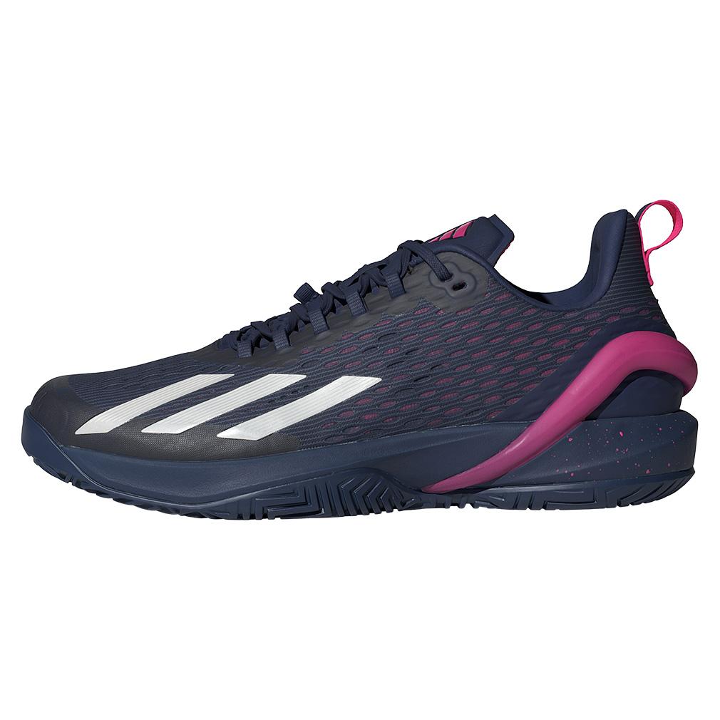 Mens Adizero Cybersonic Tennis Shoes Dark Blue and Team Shock Pink 2