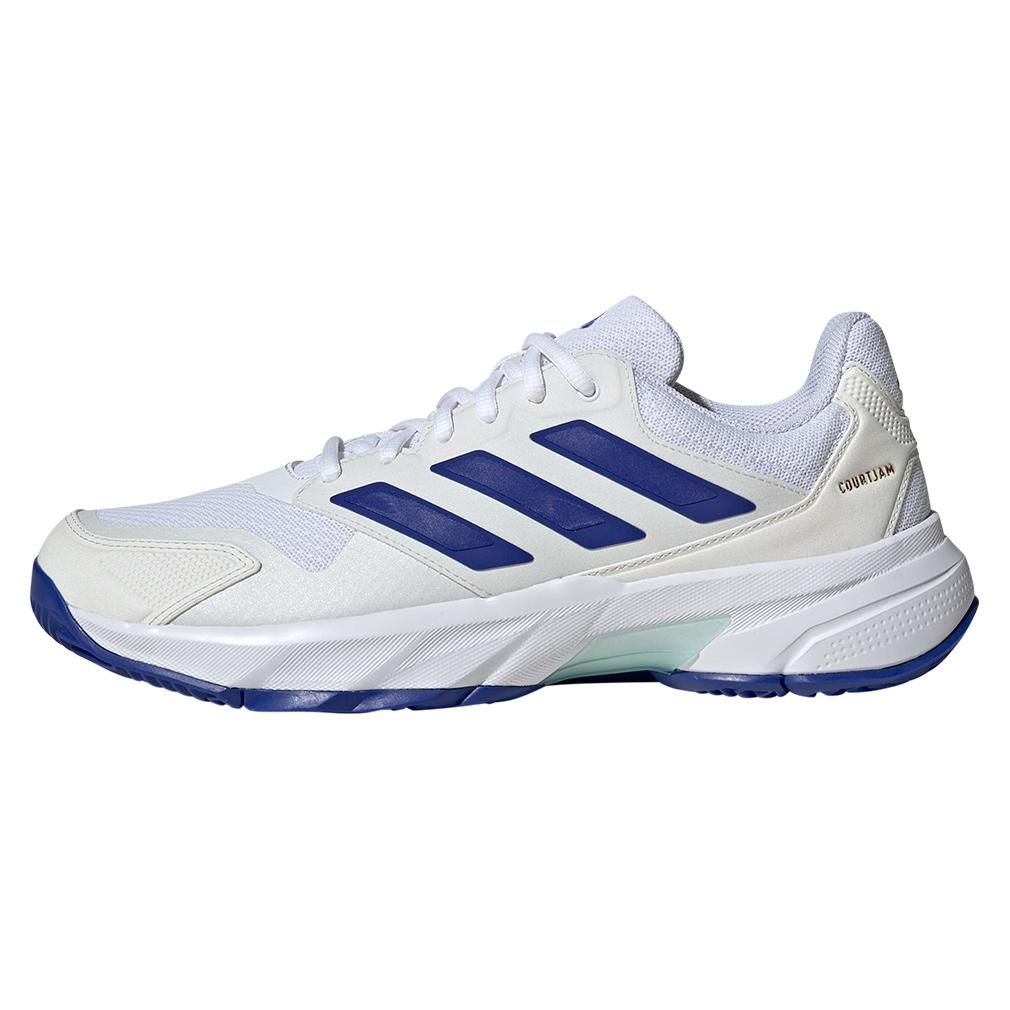 Mens CourtJam Control 3 Tennis Shoes White and Lucid Blue