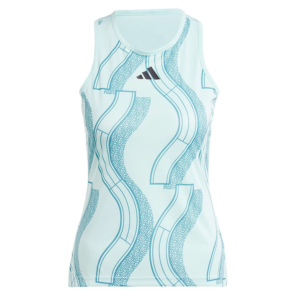 Women’s Graphic Tennis Tank Semi Flash Aqua and Arctic Fusion