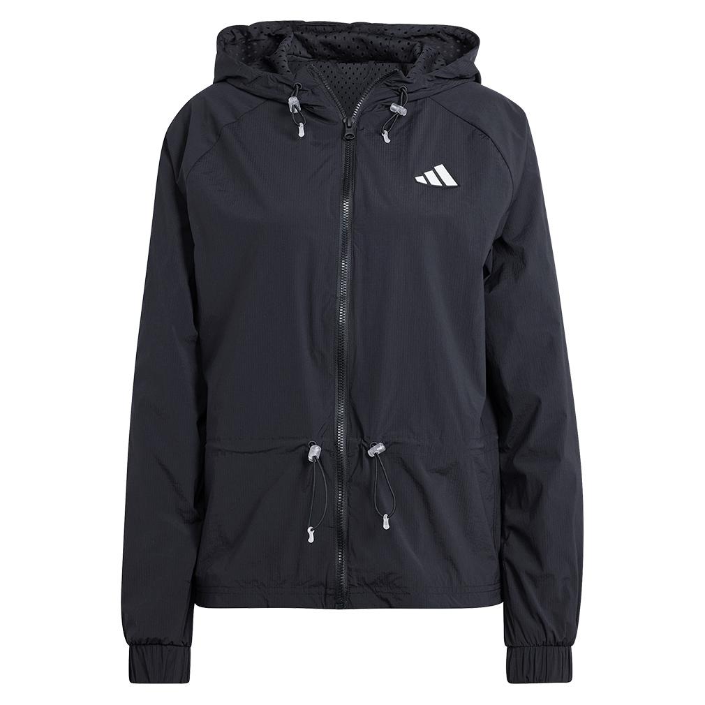 Women’s Semi Transparent Full-Zip Tennis Jacket Black