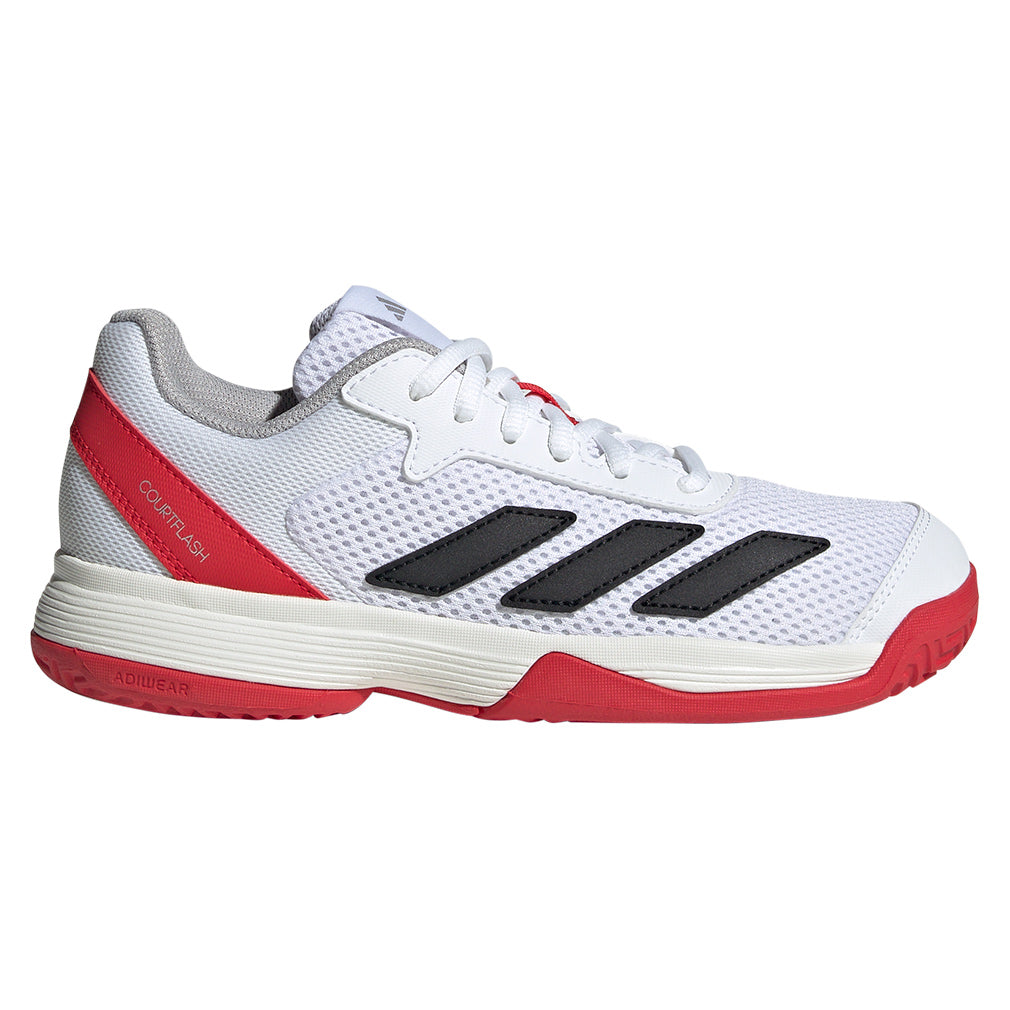 Junior`s Courtflash Tennis Shoes White and Core Black