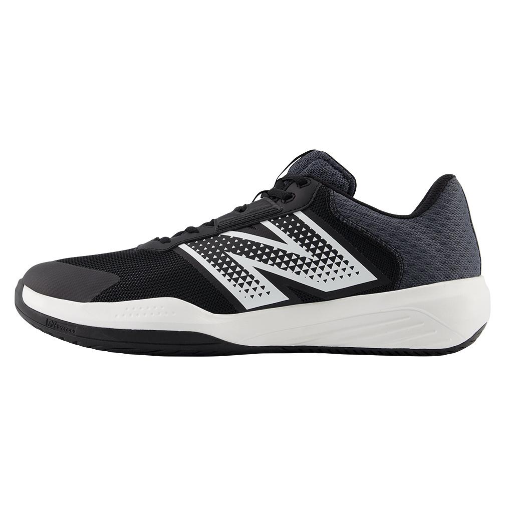 Men’s 696v6 D Width Tennis Shoes Black and White