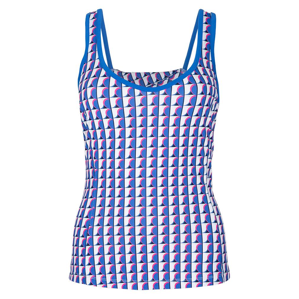 Women’s Printed Sweetheart Neckline Tennis Tank with Back Knot Nebulas