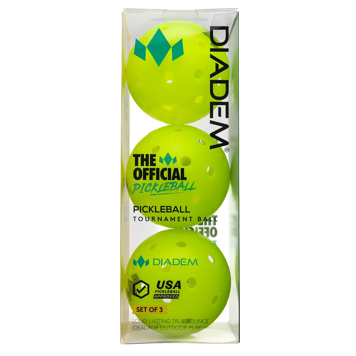 Power 3 Pack Pickleball Balls Neon