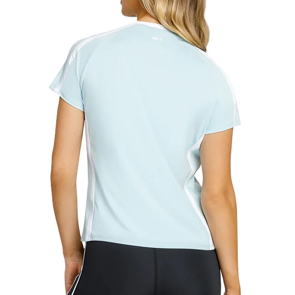 Womens Baseline Shortsleeve Pickleball Top Blue Glow