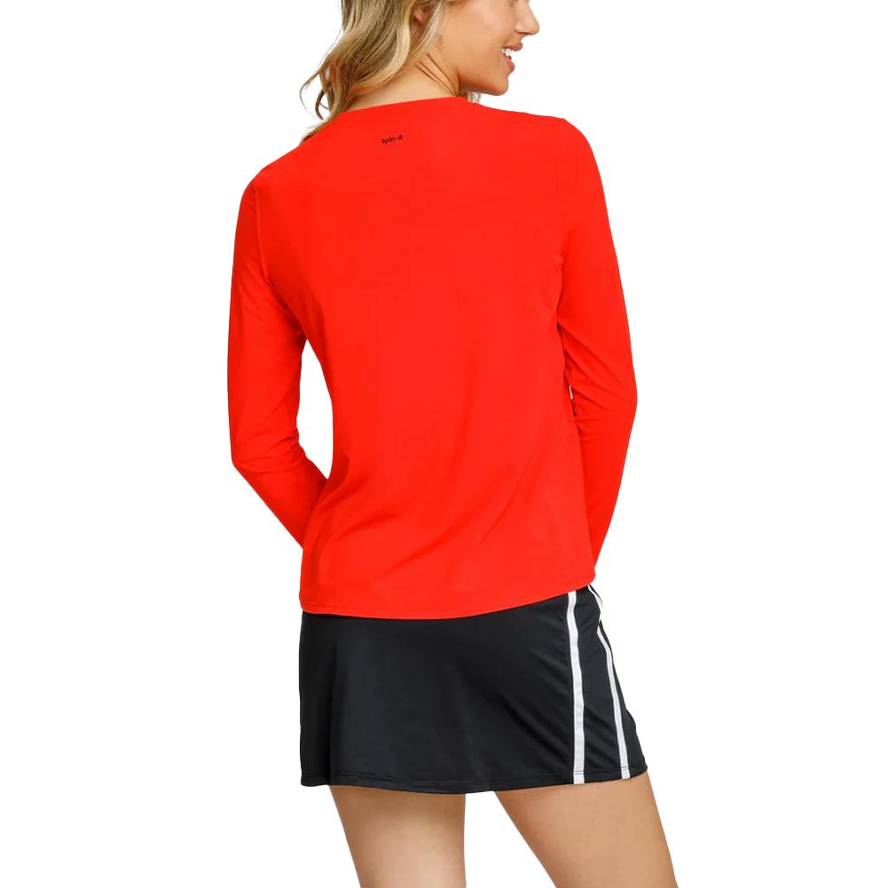 Womens Friday Longsleeve Pickleball Top Flamenco