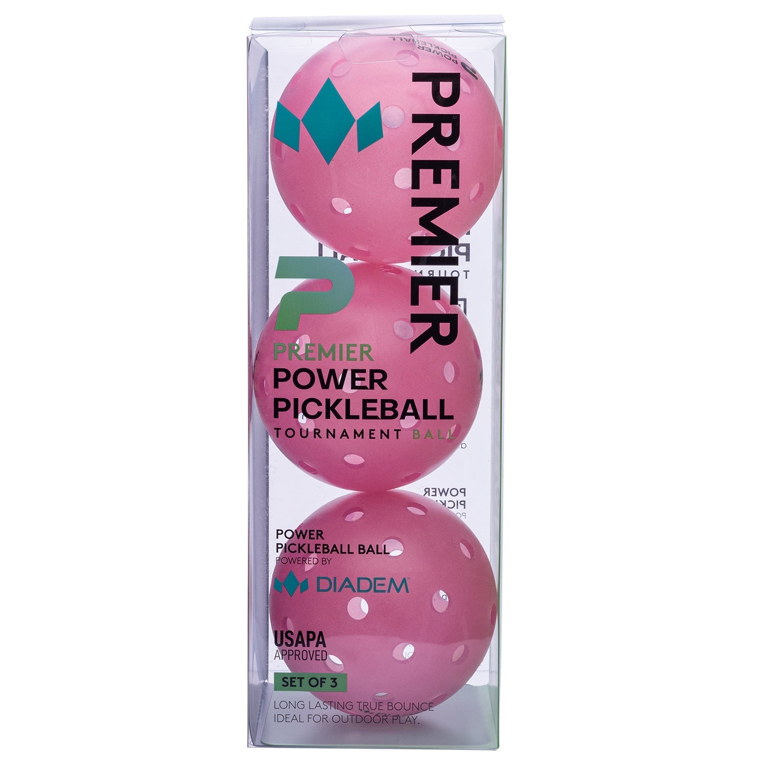 Power 3 Pack Pickleball Balls Pink