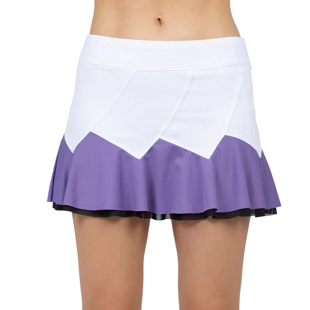 Women’s Marcela Flounce Tennis Skort White and Lavender