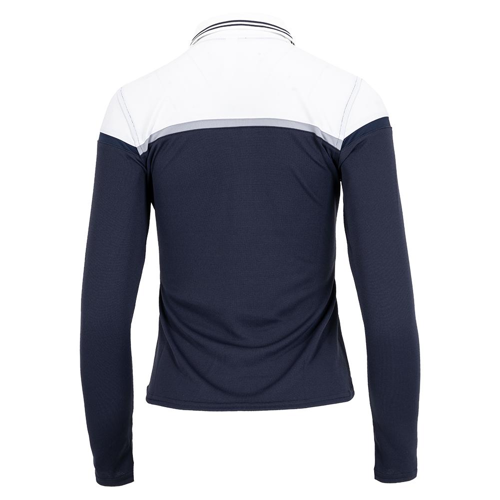 Women’s Chloe Long Sleeve Tennis Top Midnight and White Combo