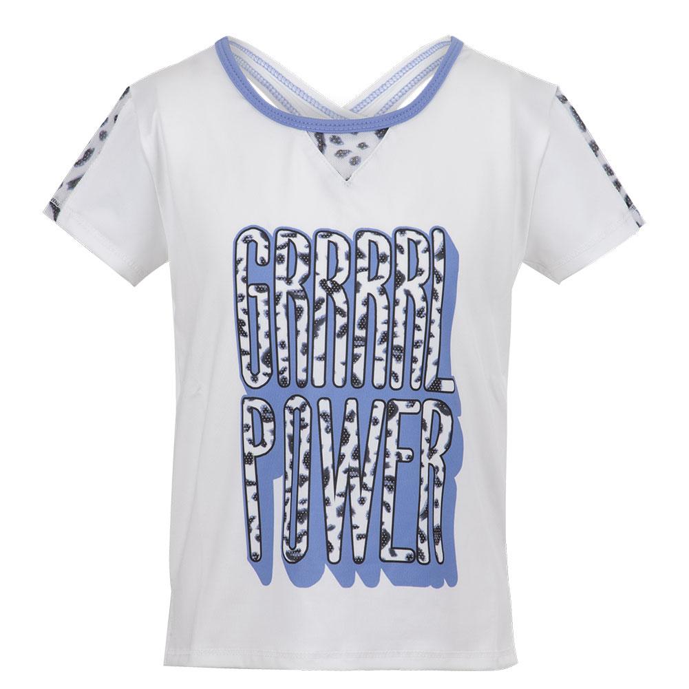 Girls’ Grrrl Power Tennis Tee White
