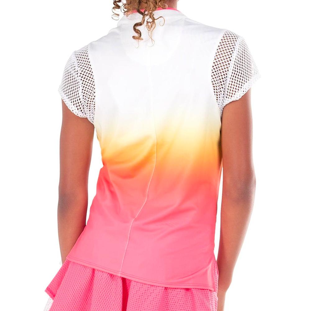 Girl’s Coco Ombre Short Sleeve Tennis Top White