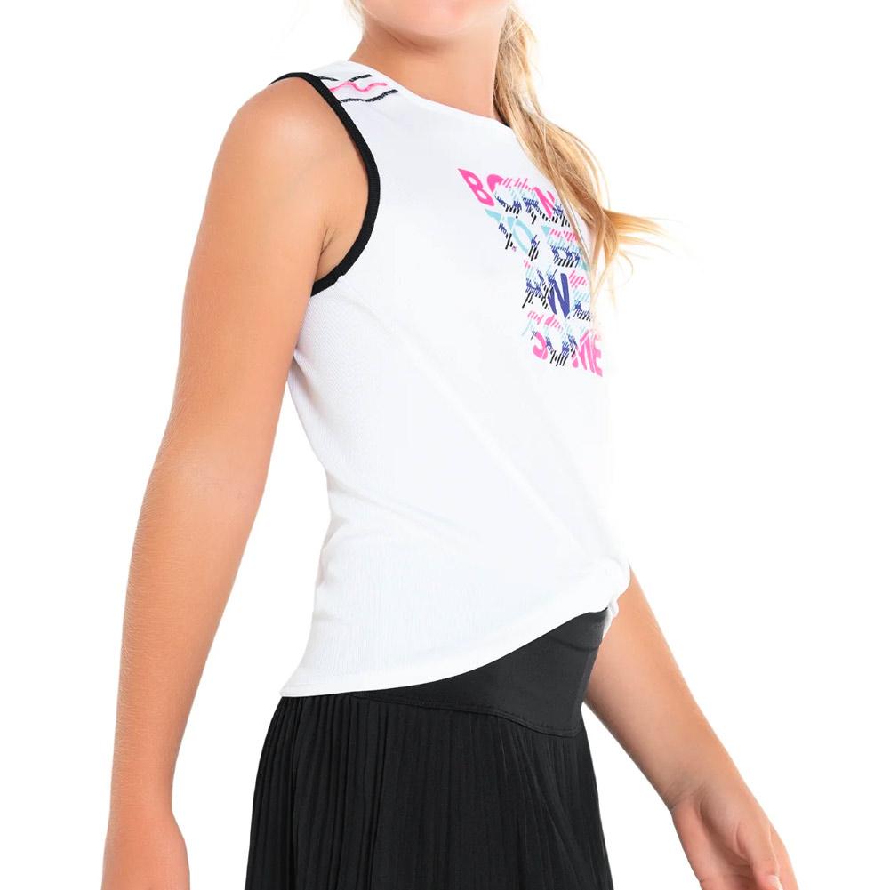 Girl’s Born Awesome Tennis Tank White