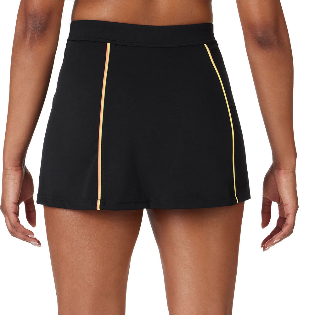 Womens Backspin A-Line Tennis Skort Black and Peach Pink