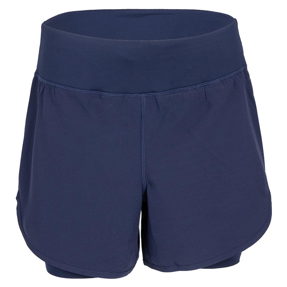 Women’s Double Layer Woven Pickleball Short Navy