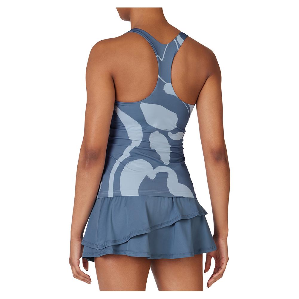 Women’s Racerback Tennis Tank Elemental Blue and Celestial Blue