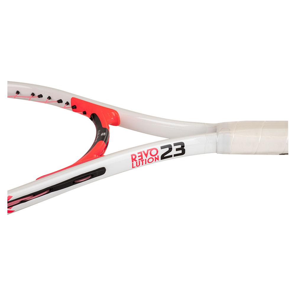 Juniors` Revolution 23 Prestrung Tennis Racquet White and Hot Pink