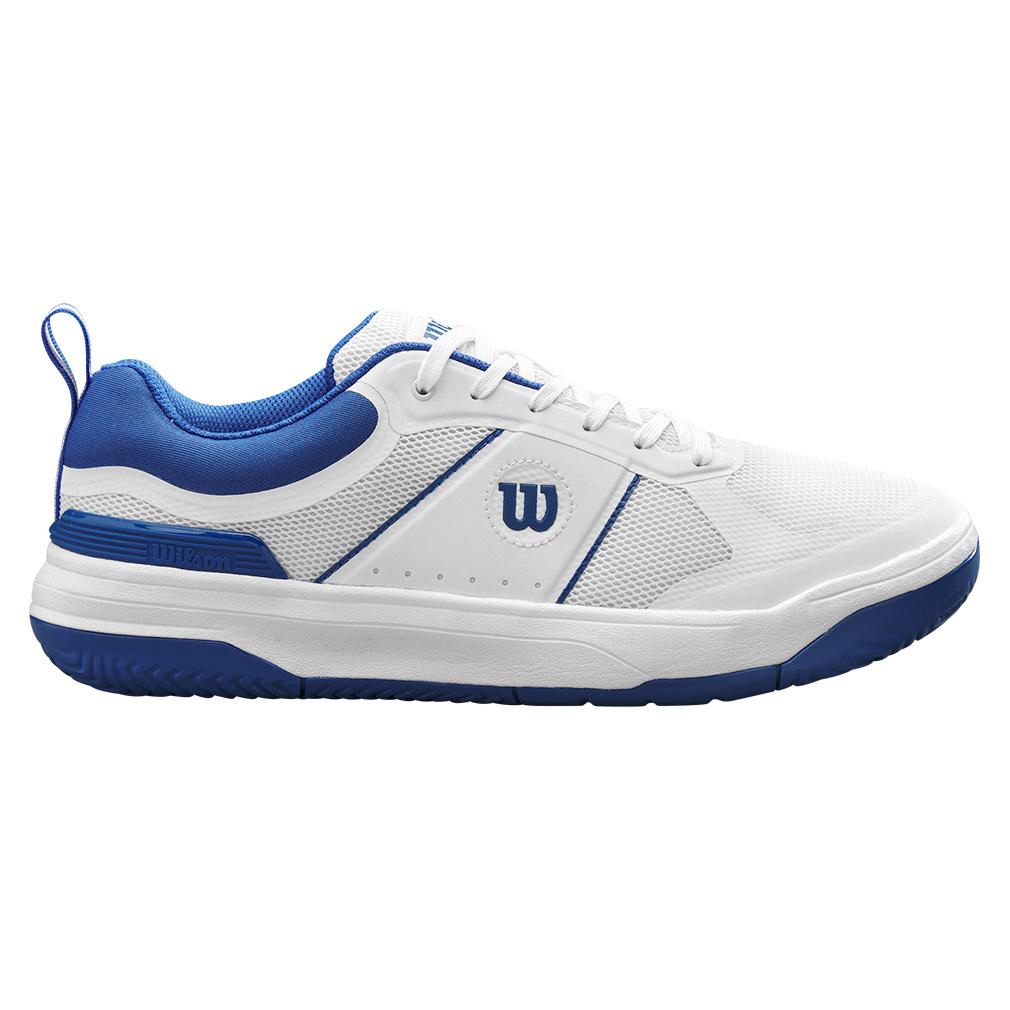 Men`s Pickle Pro Pickleball Shoes White and Deja Vu Blue