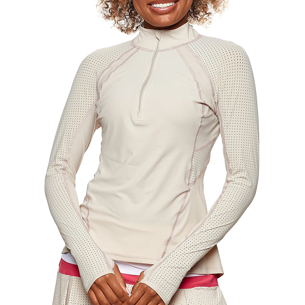 Women`s Grace 1/2 Zip Long Sleeve Tennis Top Sabia